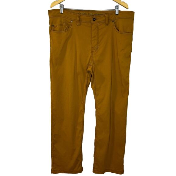 prAna Brion Men's Pant Slim Fit Stretch Hiking Outdoor Tan 38x32 - Picture 1 of 8